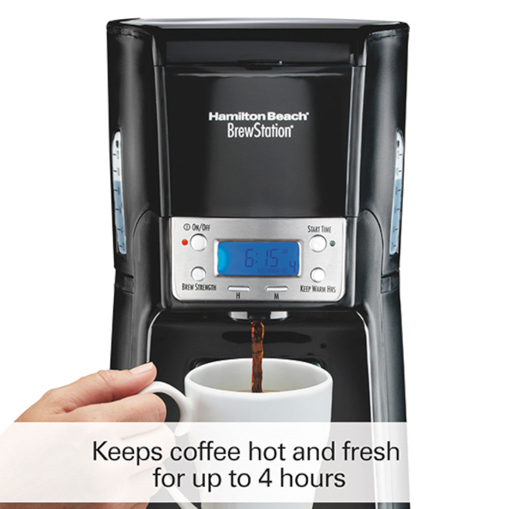Hamilton Beach BrewStation 12-Cup Programmable Coffee Maker with Hot Water Dispenser - Model 48463C - Perfect for Home, Office & Entertaining
