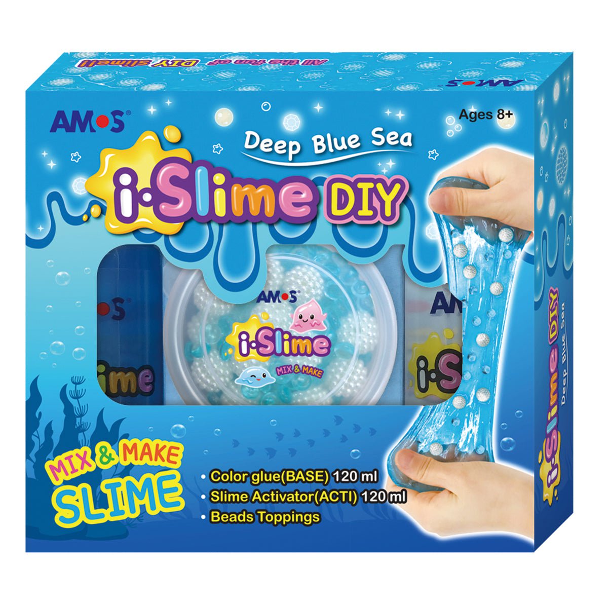 Amos i.Slime DIY Slime Making Kit for Kids - Deep Blue Sea Sensory Play Set, Fun Creative Activity for Stress Relief & Party Favors