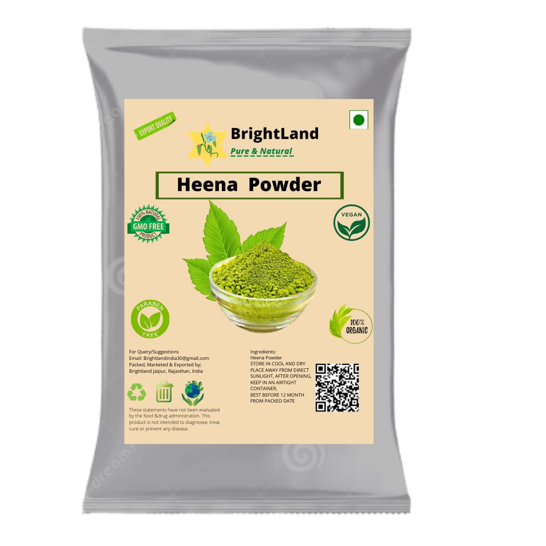 Brightland 100% Pure Amla Reetha Shikakai Hibiscus Bhringraj Henna Neem Leaf Powder for Hair Growth & Skin Care | Natural Ayurvedic Shampoo & Hair Pack | Anti-Dandruff Treatment | 50g Each (Total 350g) | Perfect for DIY Hair Masks & Scalp Treatments at Home