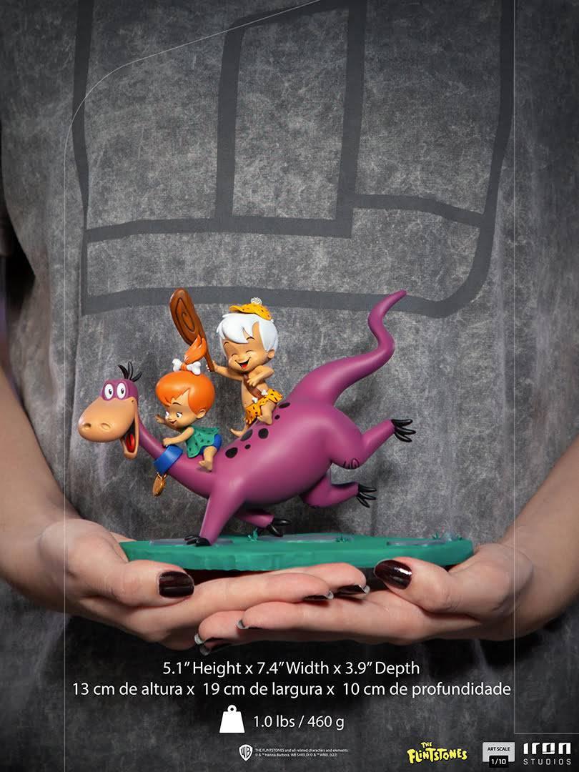 Iron Studios The Flintstones Dino, Pebbles & Bamm-Bamm BDS Art Scale 1/10 Statue - Collectible Figurine for Display, Gifts & Animation Fans