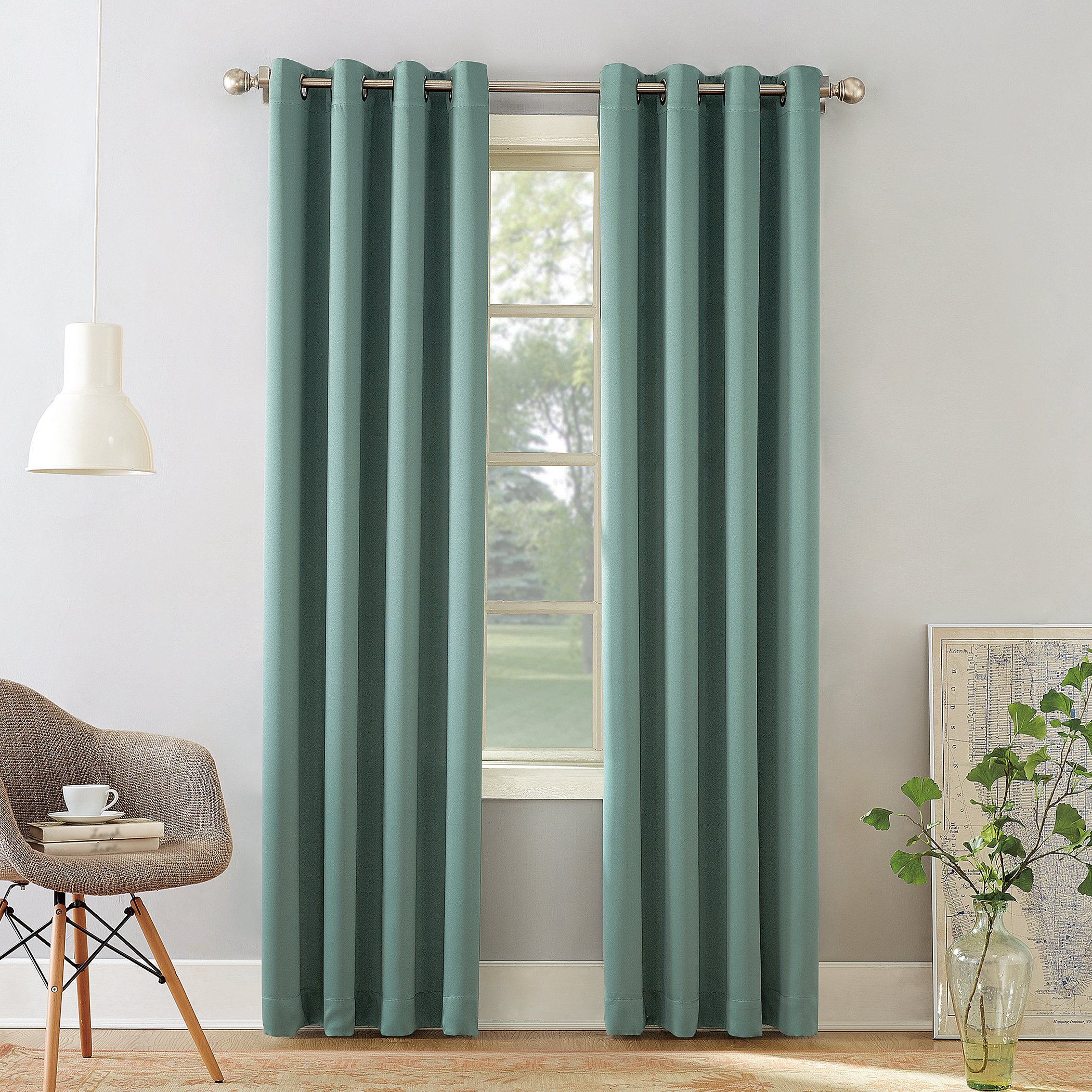 Sun Zero Barrow Blackout Grommet Curtain - Single Panel for Bedroom & Living Room