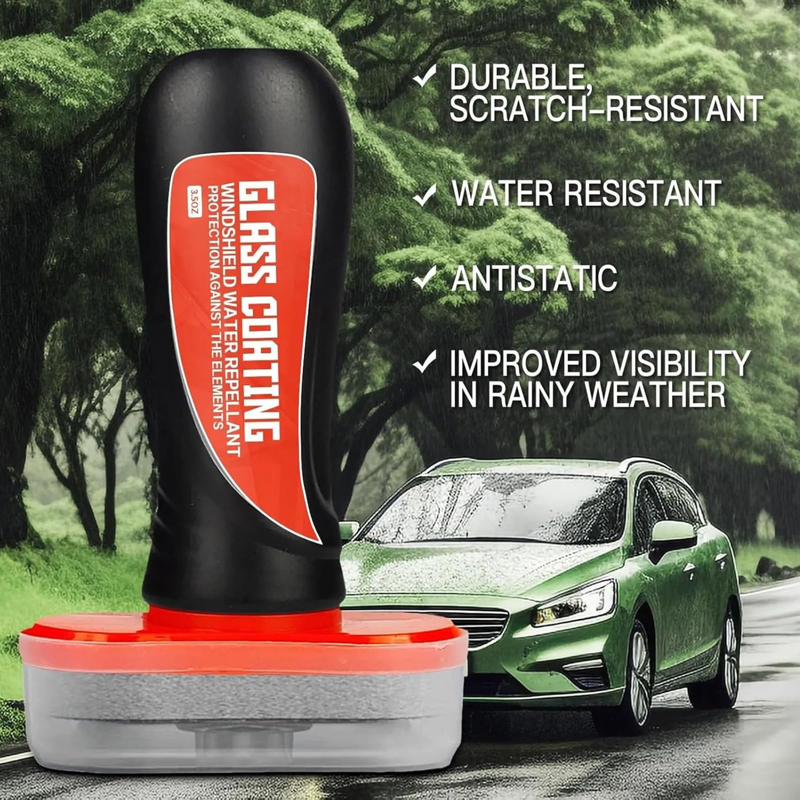 Drigenos 2024 Premium Hydrophobic Windshield Glass Coating - Scratch-Free, Enhances Clarity & Visibility - Long-Lasting Water Repellent for Cars, Trucks, Motorcycles - Ideal for Rainy Weather & Night Driving (1pc)