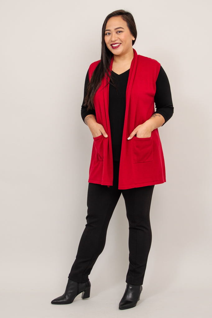 Stylish Jude Cardigan for Women - Soft Red Cotton Knit Sweater | Perfect for Fall, Winter & Casual Outfits