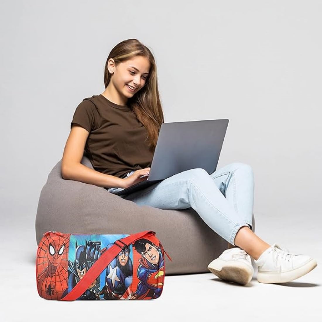 **Avengers Superhero Duffle Bag for Kids - 10L Capacity Gym, Travel & Sports Bag - Waterproof Kids Backpack for Swimming, Picnic & Outdoor Activities (Official Avengers Design)**