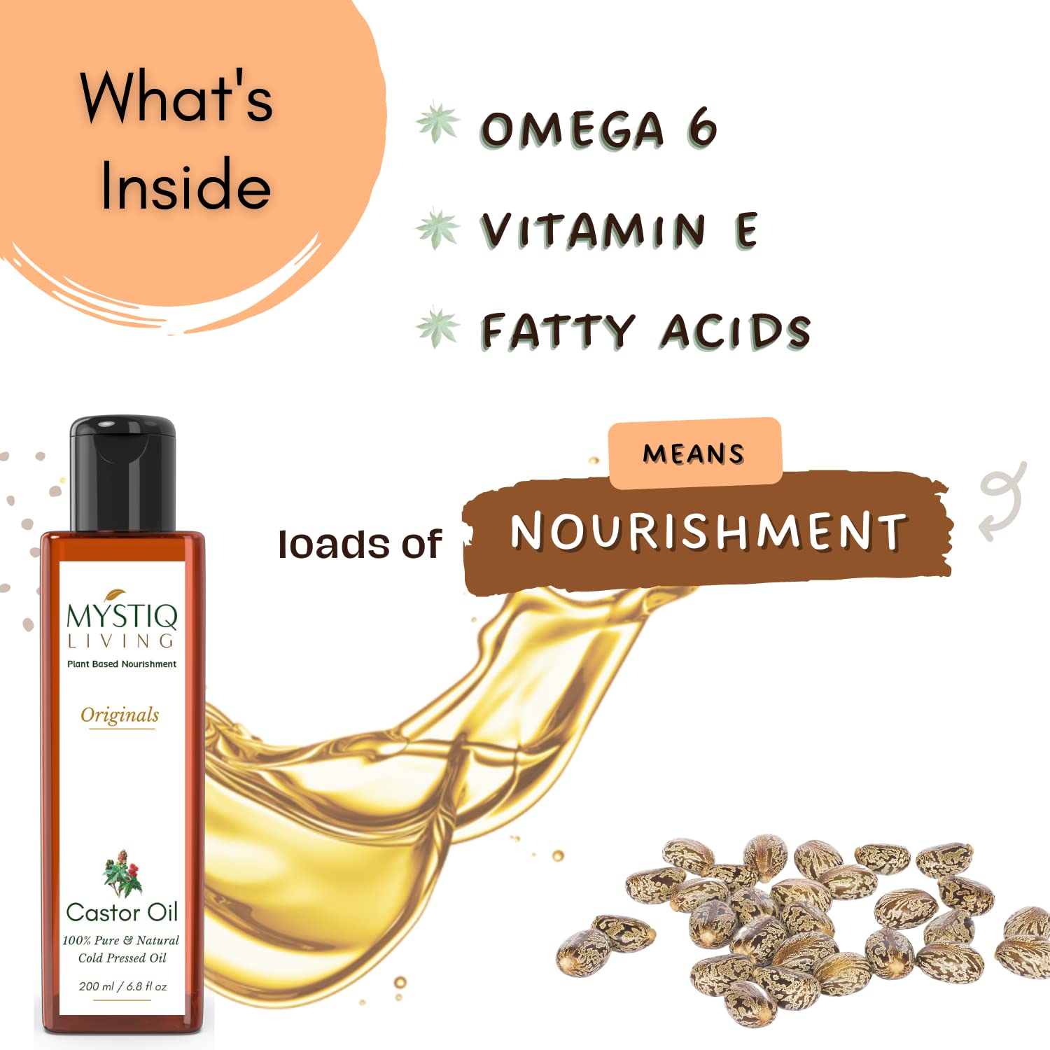 Pure Cold Pressed Neem Oil & Castor Oil Combo for Hair Growth & Skin Care - 100% Natural, 400ml (2 x 200ml) - Promotes Healthy Scalp, Stronger Hair & Glowing Skin - Perfect for DIY Hair Masks, Skin Moisturizing & Natural Remedies