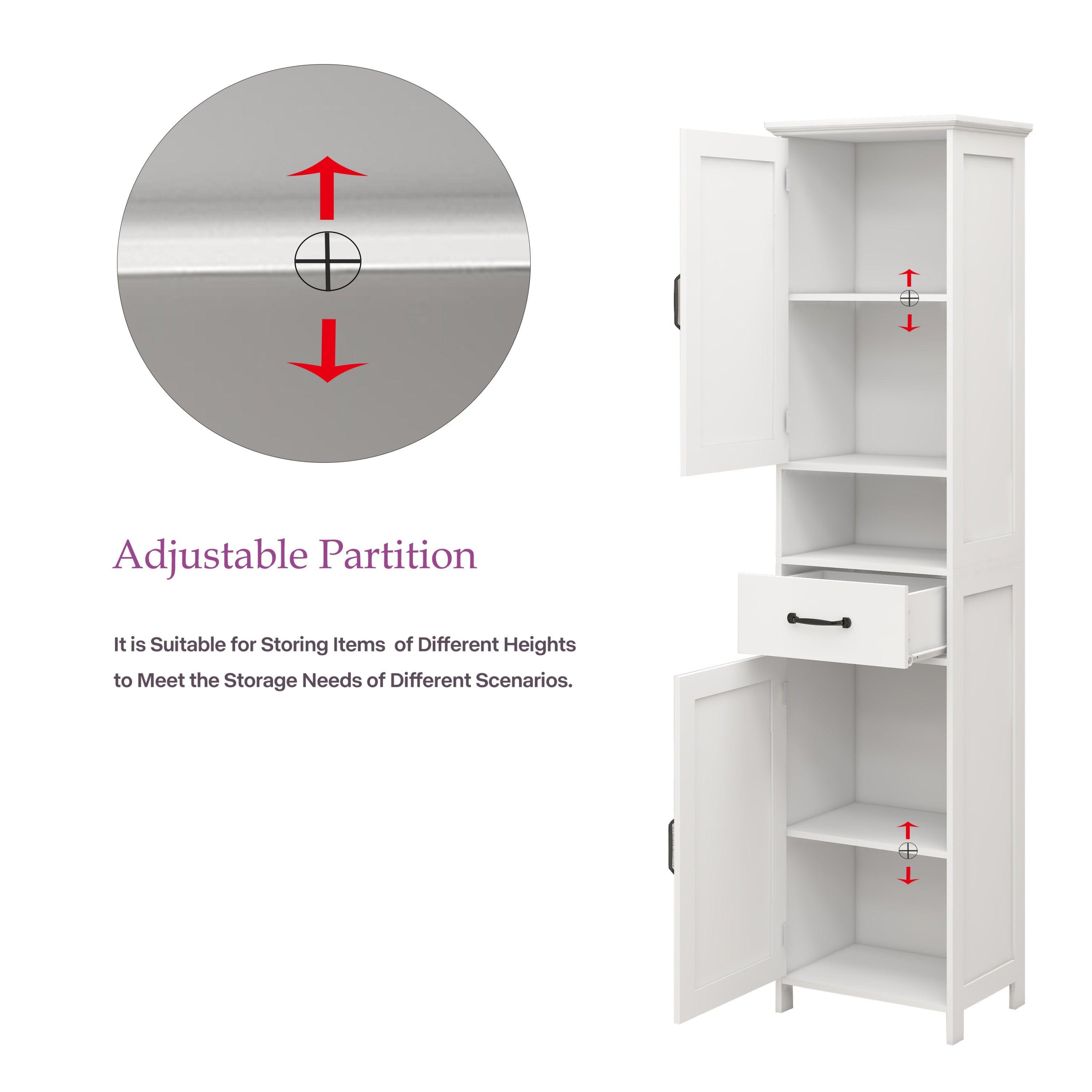 Double Door Narrow Height Slim Floor Standing Cabinet - Space-Saving Storage for Small Rooms & Apartments | Perfect for Bedroom, Living Room & Entryway Organization