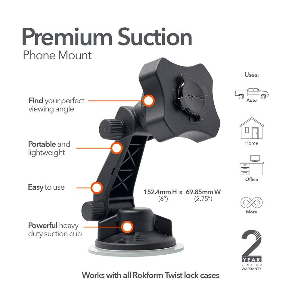 Rokform Rugged Case for iPhone 12 & iPhone 12 Pro with RokLock Twist Lock Windshield Phone Mount | Shockproof Protective Cover | Perfect for Driving, Cycling & Outdoor Adventures