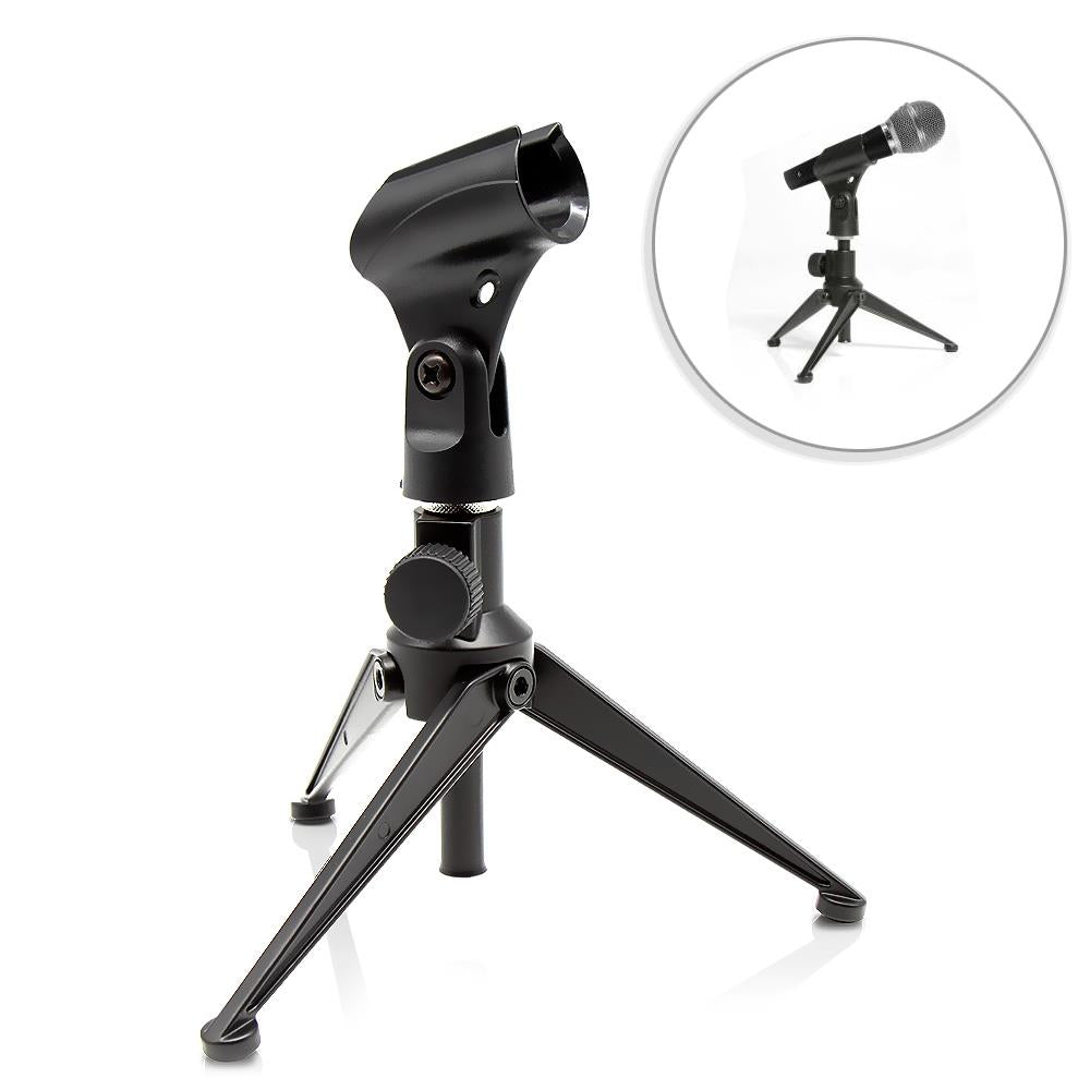 Compact Desk Microphone Stand - Adjustable Height & Sturdy Base for Podcasting, Streaming, Gaming & Home Office Use