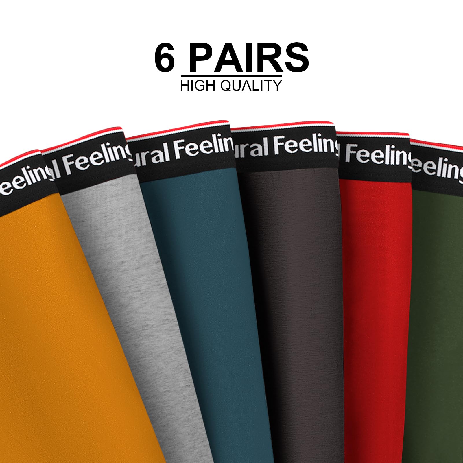 **Natural Feelings Men's Boxer Briefs with Pouch - 4-Pack Breathable Cotton Underwear, 1.5