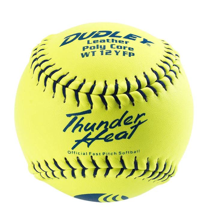 Dudley Thunder Heat WT12 Series 12 Leather Fastpitch Softballs - Official Game Balls for Competitive Softball Practice & Tournaments