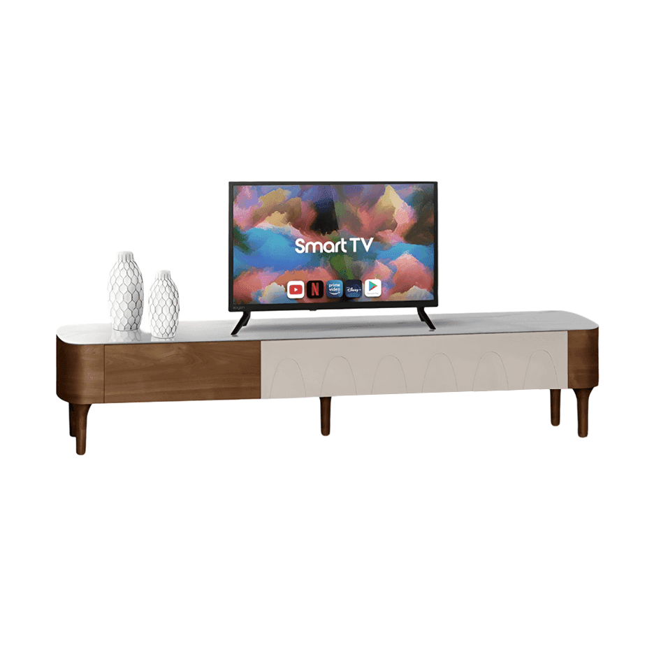 Modern Grant TV Stand with Crystalized Stone Top - Stylish Entertainment Center for Living Room, Bedroom & Home Theater