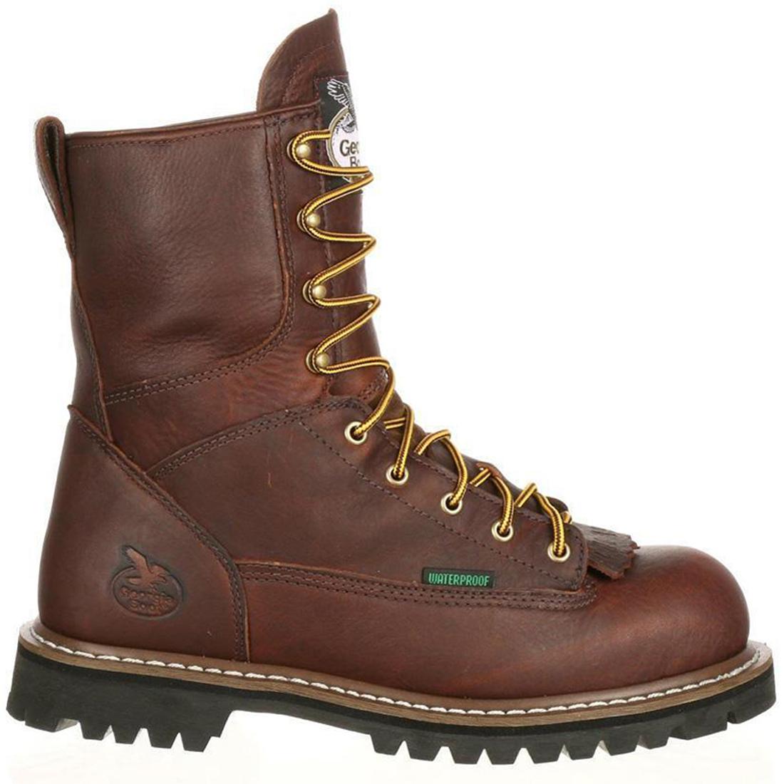 Steel Toe Waterproof Work Boots for Men - Slip Resistant Safety Shoes with Lace-Up Design for Construction, Warehouse & Outdoor Work