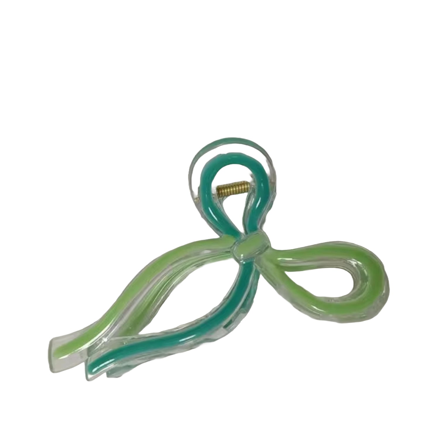 Kennie Rylie Two Tone Bow Claw Hair Clip - Green & Blue Hair Accessory for Women | Perfect for Ponytails, Buns & Everyday Hairstyles