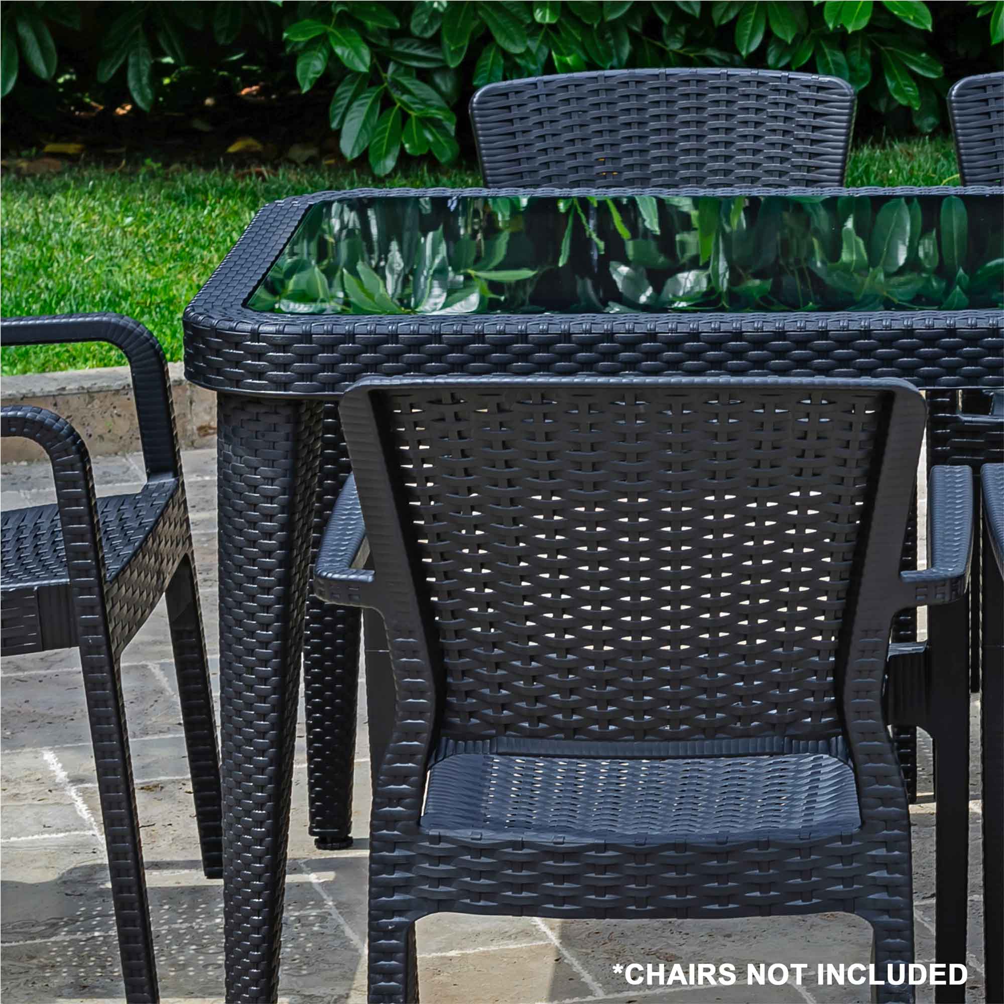 Weather-Resistant Outdoor Dining Table - 90x150cm PP/Fiberglass Patio Furniture in Anthracite (DG209) - Perfect for Backyard BBQs, Poolside Gatherings & Garden Parties