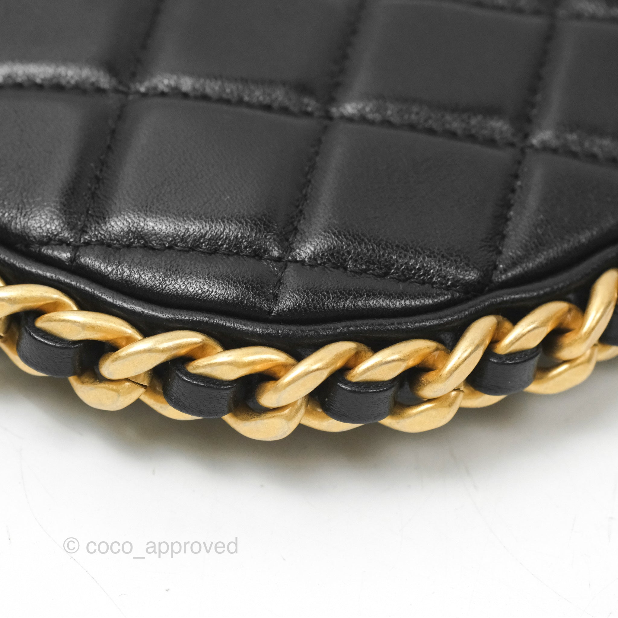 Chanel Chain Around Hobo Bag Black Lambskin Leather with Aged Gold Hardware 23B - Luxury Shoulder Bag for Women, Perfect for Evening Parties & Date Nights