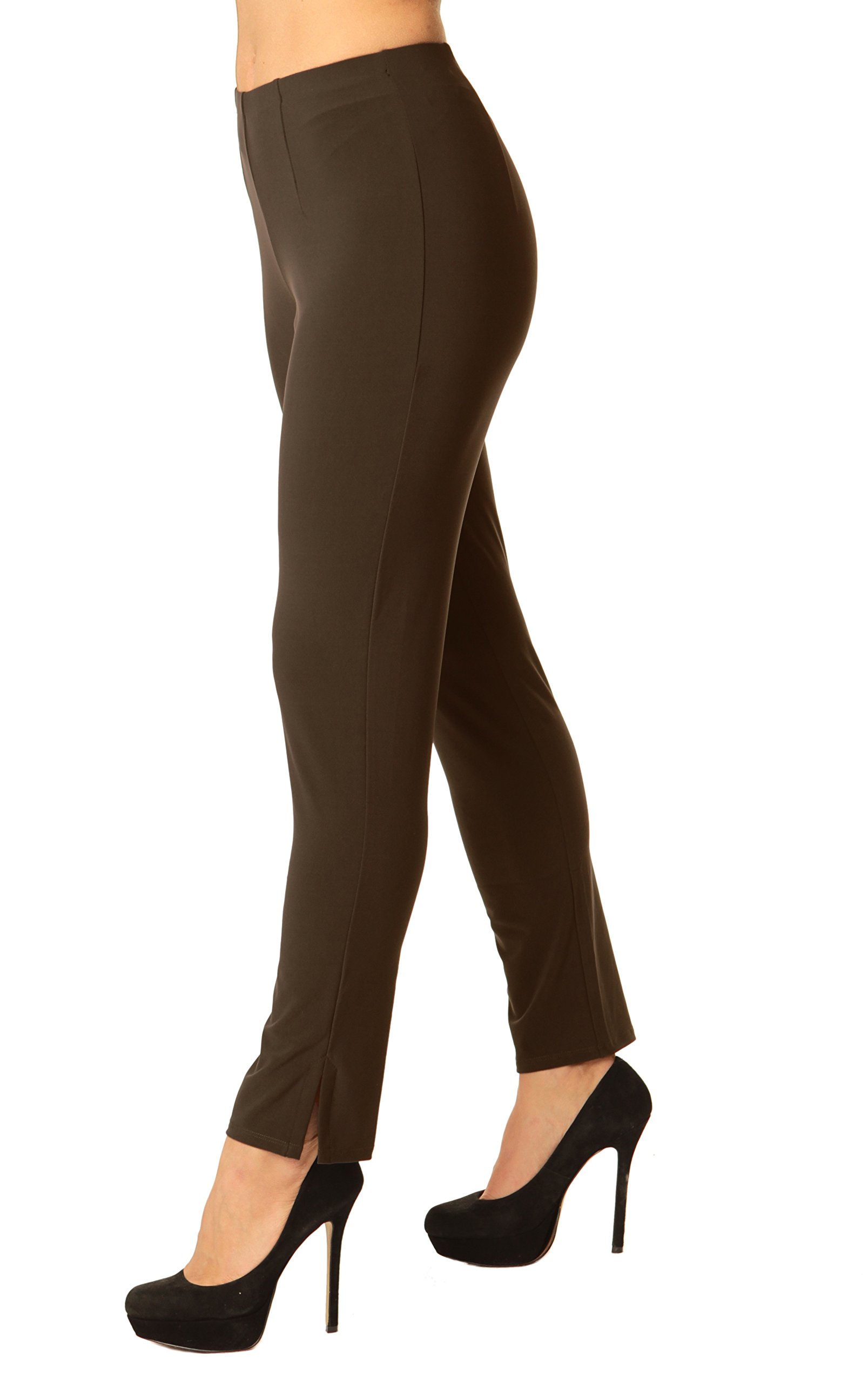 Stylish Alisha D Travel Wear Pencil Pants - Flat Front, Slimming Darted Fit with Bottom Slit Detail for Women | Perfect for Business Trips, Office Wear & Travel Outfits
