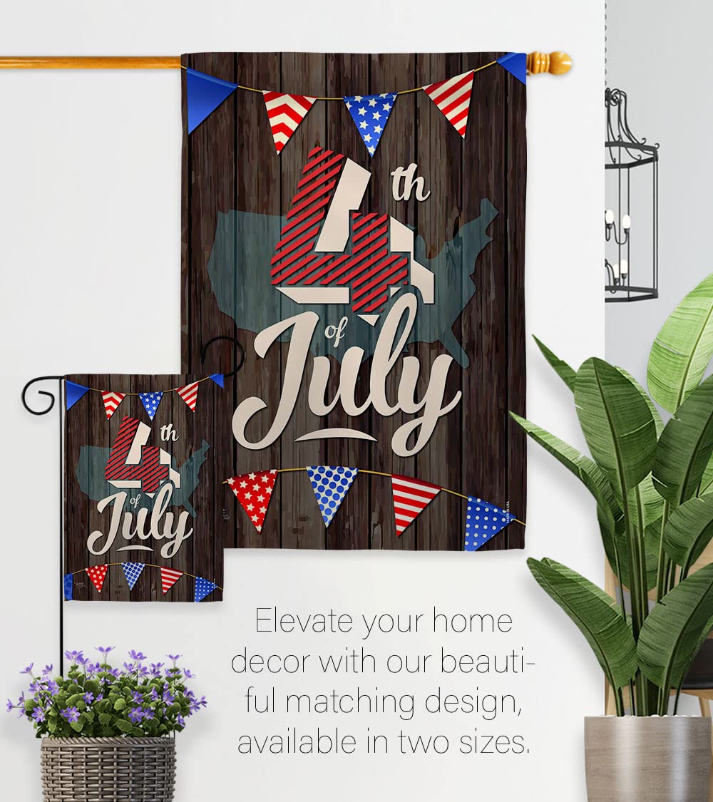 4th of July Garden Flag Set - Patriotic Independence Day Decor for BBQ & Yard