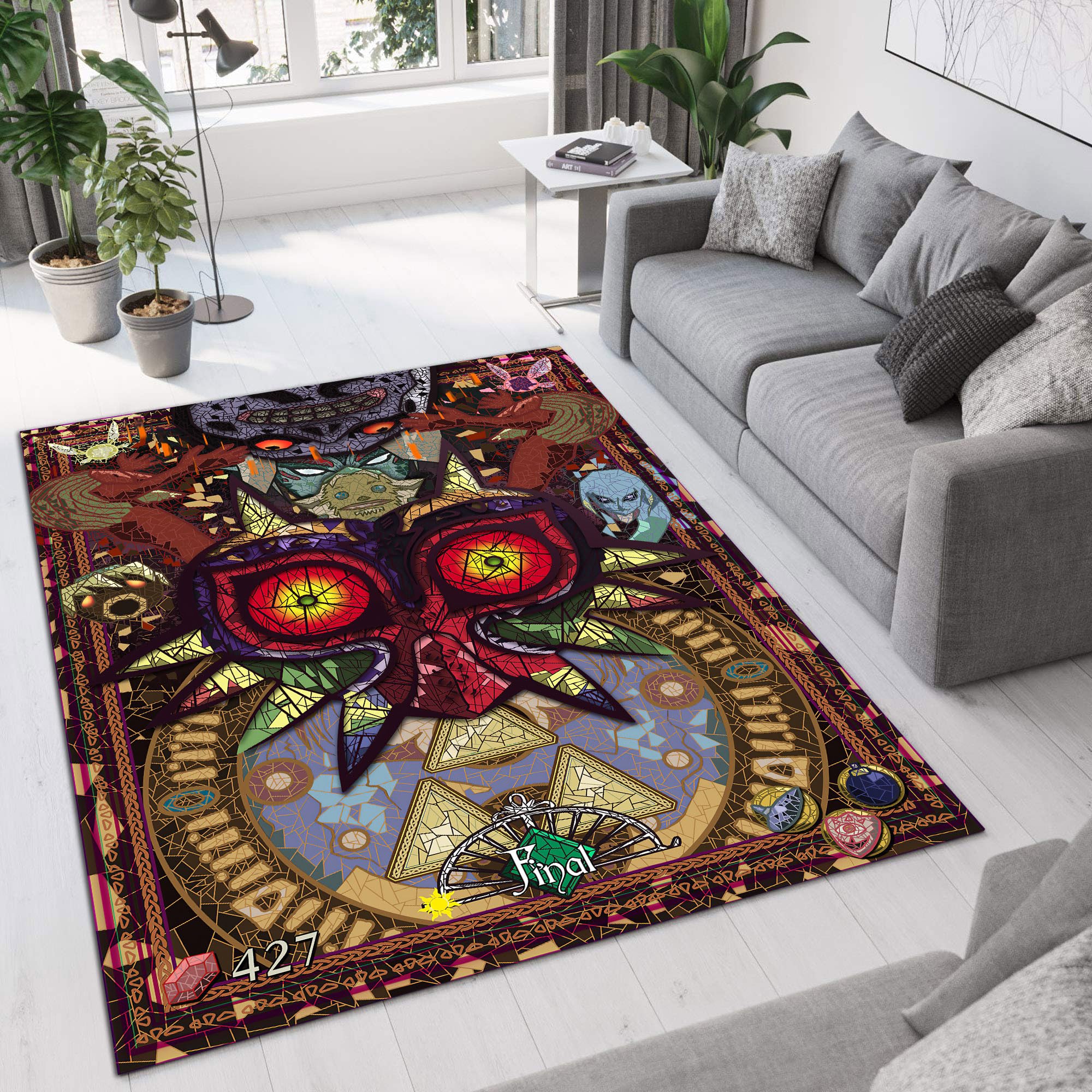 SHOUSE Legend of Zelda Gaming Rug 8x10 Feet - Washable Area Carpet for Game Room, Bedroom & Living Room - Home Decor for Gaming Enthusiasts & Kids (96x72 inches) - Perfect for Nintendo Themed Rooms & Geek Culture Home Design