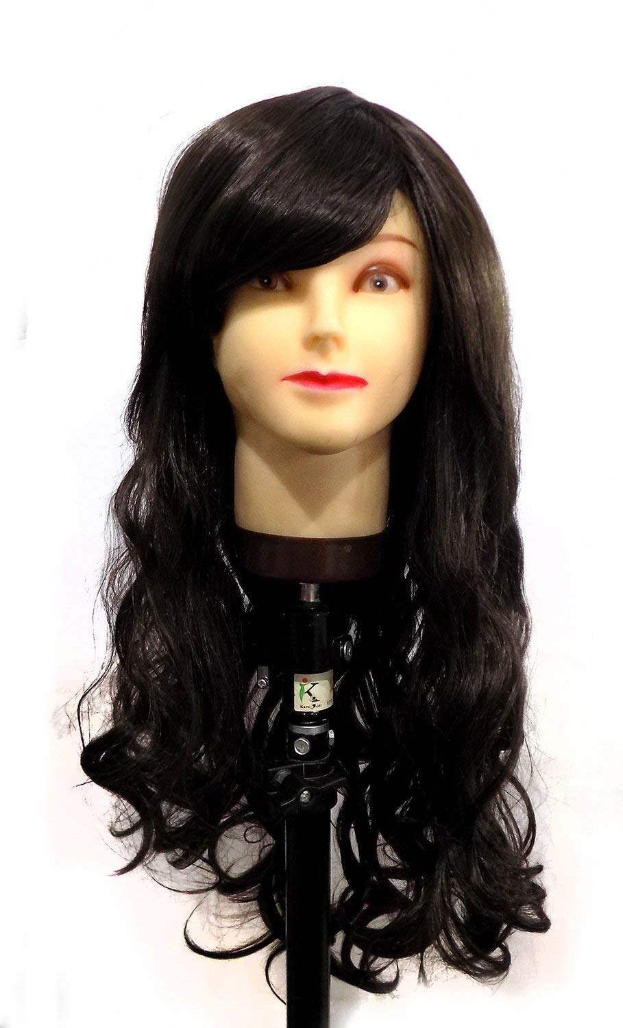 **Long Curly Wavy Synthetic Hair Wig for Women & Girls - Dark Brown Full Head Cosplay Wig | Heat Resistant & Natural Look | Perfect for Parties, Halloween, Daily Styling**