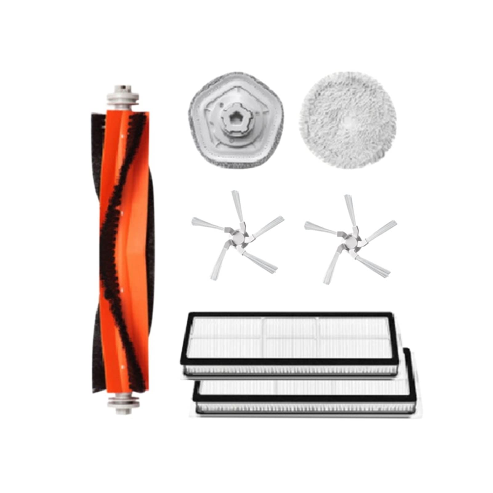 7Pcs Detachable Vacuum Cleaner Parts Kit - Main Brush, Side Brush, Mop Cloth & HEPA Filter Compatible with Xiaomi Dreame W10/W10 Pro Robot Vacuum - Home Cleaning Accessories for Hardwood Floors & Carpets (Purple)