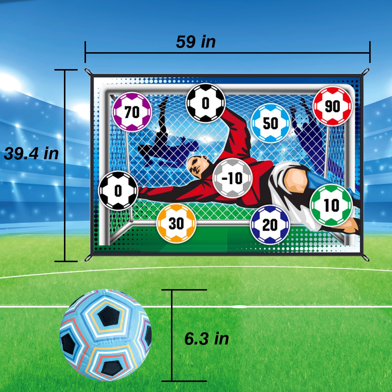 Mini Soccer Games Set for Kids - Indoor/Outdoor Backyard Toy with Adhesive Ball (No Inflation Needed) - Fun Birthday Gift for Boys & Girls - Perfect for Yard, Park, and Playroom Activities