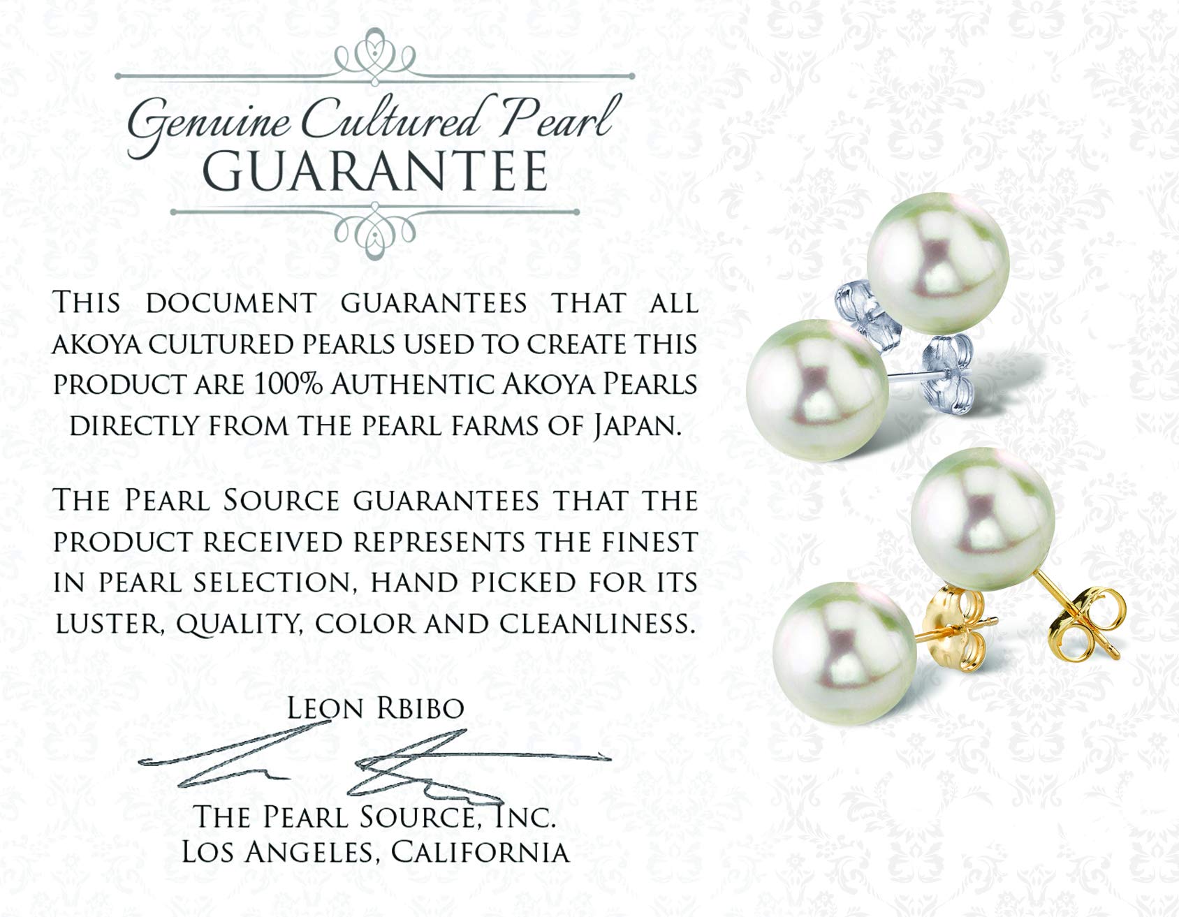 Japanese Akoya Cultured Pearl & Diamond Stud Earrings for Women - 14K Gold Tessie Pearl Earrings | Elegant Gift for Brides, Anniversary & Special Occasions