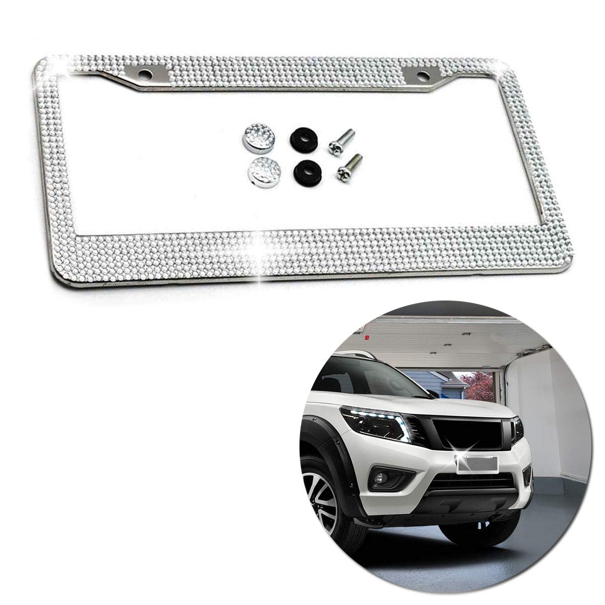 VaygWay Chrome License Plate Frame with Mounting Screws - Durable Car Accessory for Customizing Your Vehicle (Perfect for Cars, Trucks & SUVs)