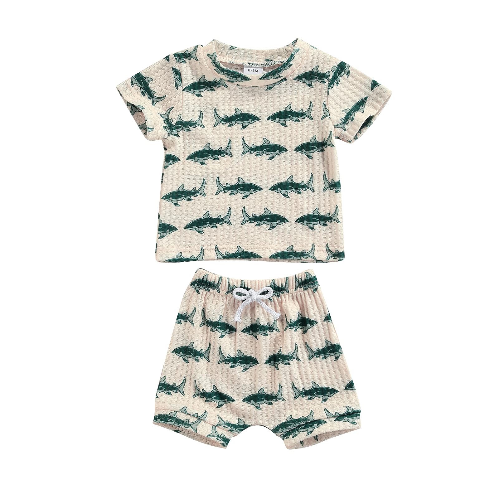 Karesoull Newborn Baby Boy Clothes - Soft Waffle Knit Outfit Set with Cute Top & Shorts | Summer Infant Clothing for Boys 0-3 Months | Perfect for Playdates, Photos & Outdoor Activities