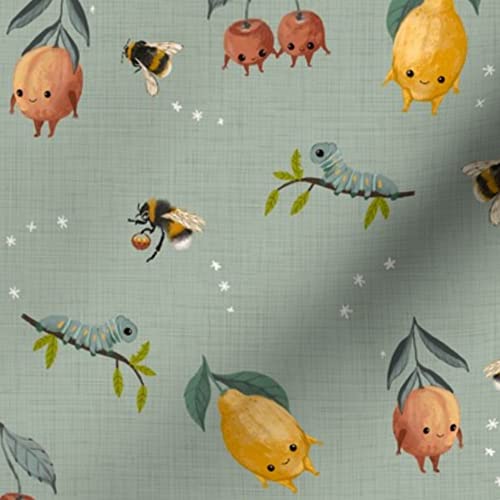 Magic Garden Blue Printed Satin Fabric Fat Quarter - Premium Sewing Material for Apparel, Lining, Fashion, Blankets & Home Decor - Perfect for DIY Crafts, Quilting & Upholstery Projects