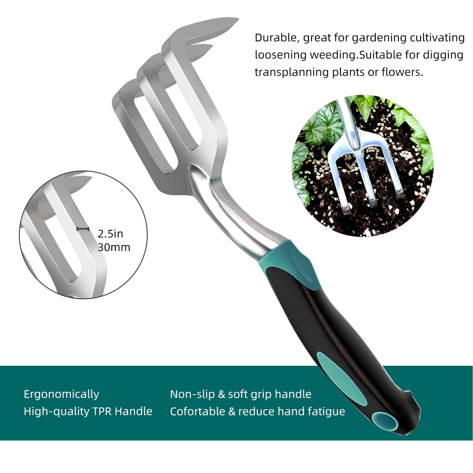 Premium Heavy Duty Gardening Tool Set with Non-Slip Rubber Grip - Complete Garden Kit with Storage Tote Bag - Ideal Gift for Women, Men, Mom & Dad - Perfect for Planting, Yard Work & Outdoor Gardening Activities