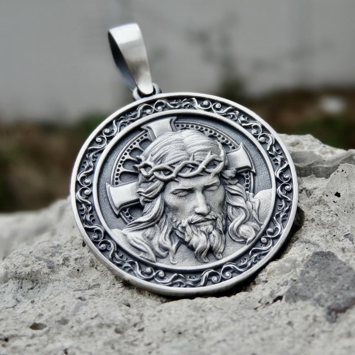 925 Sterling Silver Jesus Christ Pendant - Handmade Religious Cross Necklace for Women & Men - Perfect for Baptism, Confirmation & Daily Faith Jewelry