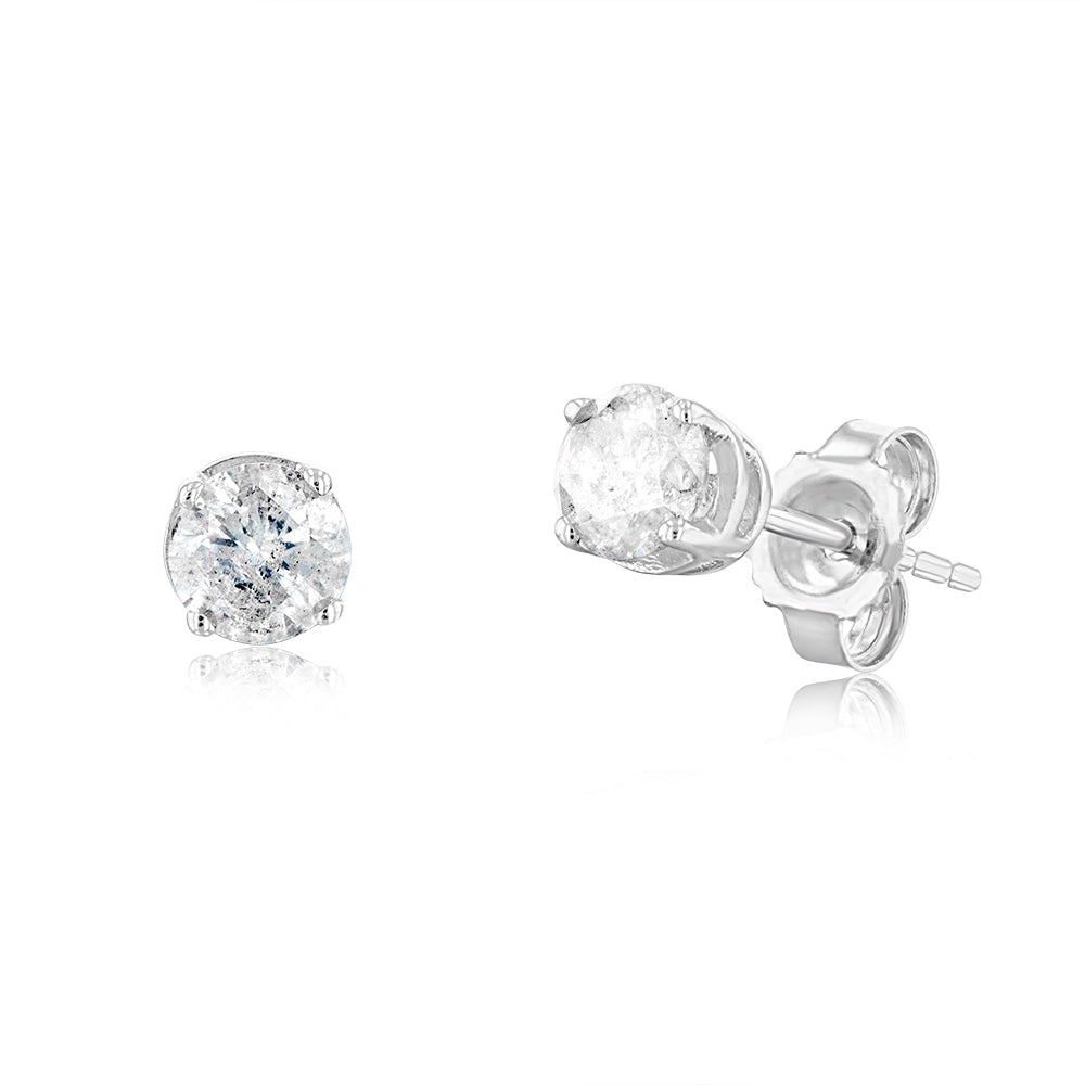 10ct White Gold 0.45 Carat Diamond Solitaire Stud Earrings for Women - Classic Elegant Jewelry Gift for Wedding, Anniversary & Special Occasions