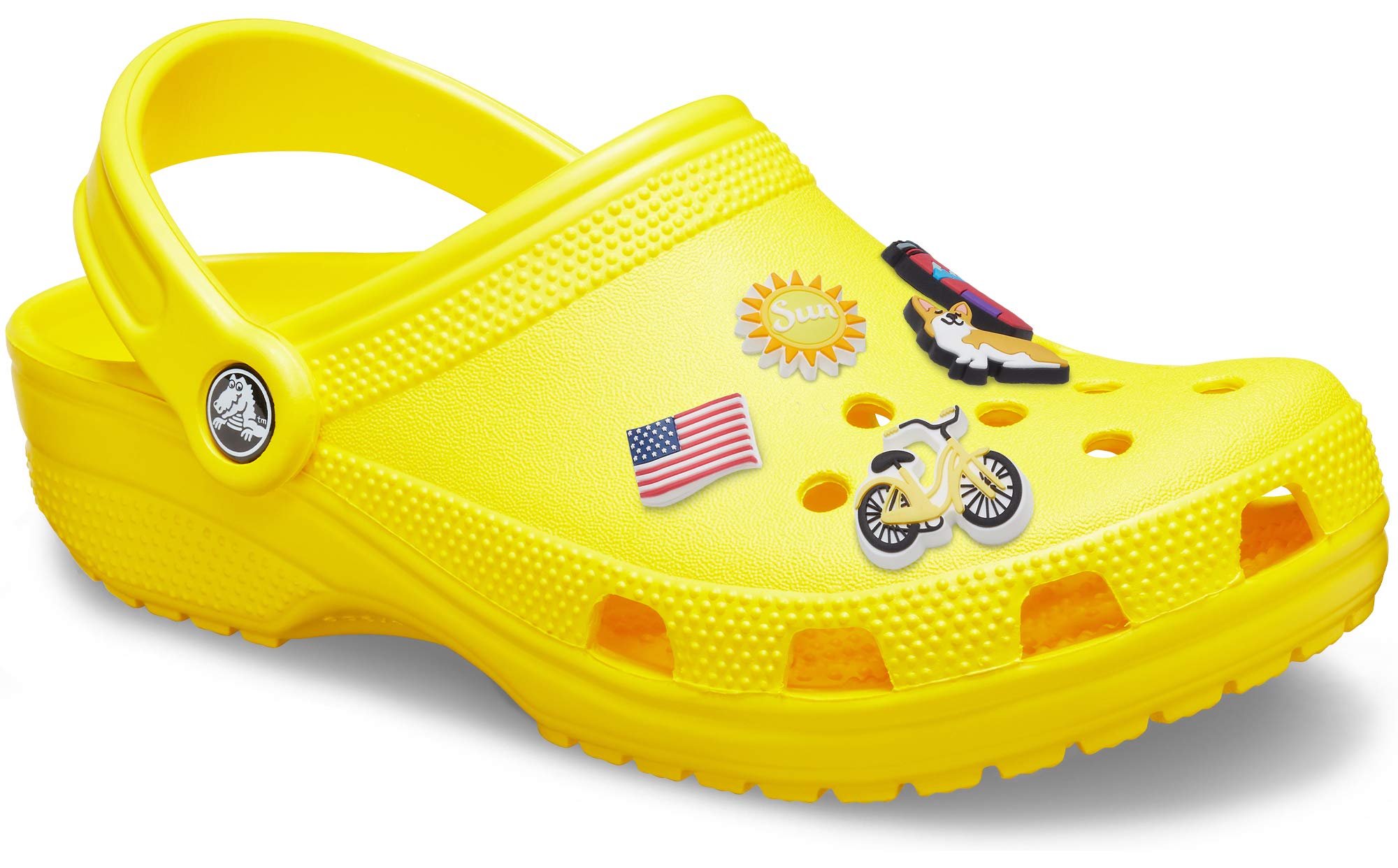 Crocs Classic Clog for Men and Women with 5-Pack Jibbitz Charms - Comfortable Slip-On Shoes for Travel, Work, and Everyday Wear