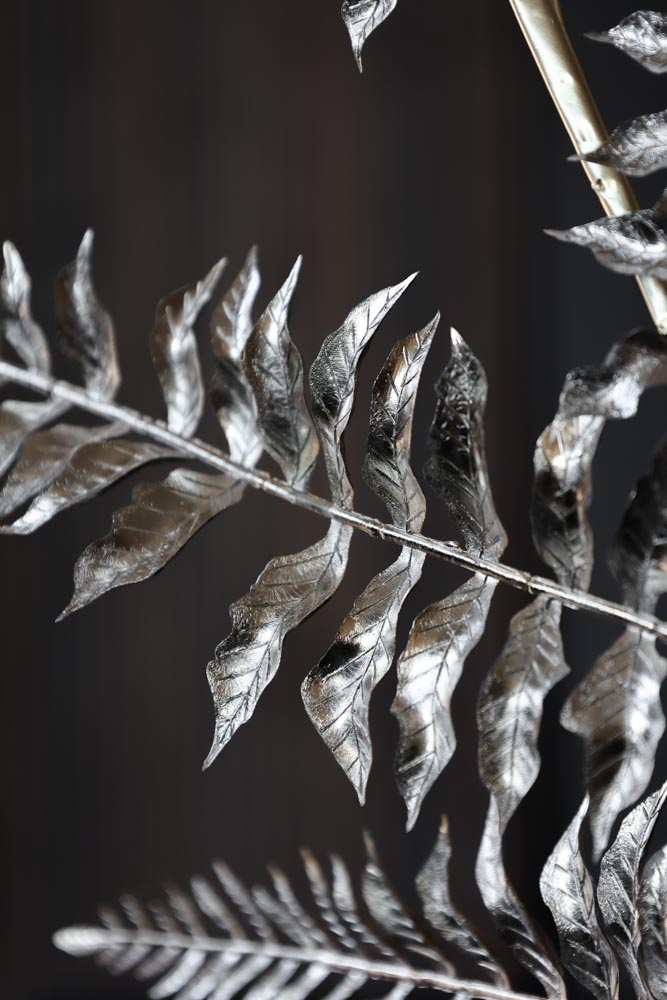 Artificial Silver Fern Leaf Stem - Realistic Fake Greenery for Home Decor, Wedding Centerpieces, and Floral Arrangements