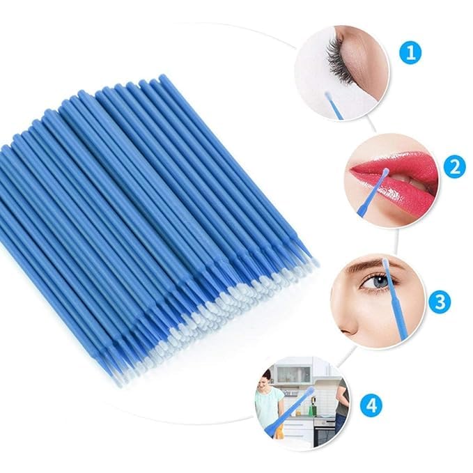 Bitrexup Micro Applicator Brushes - Disposable 1.5mm Eye Extension & Mascara Brushes (Pack of 100) | Perfect for Eyelash Extensions, Makeup Application & Dental Procedures