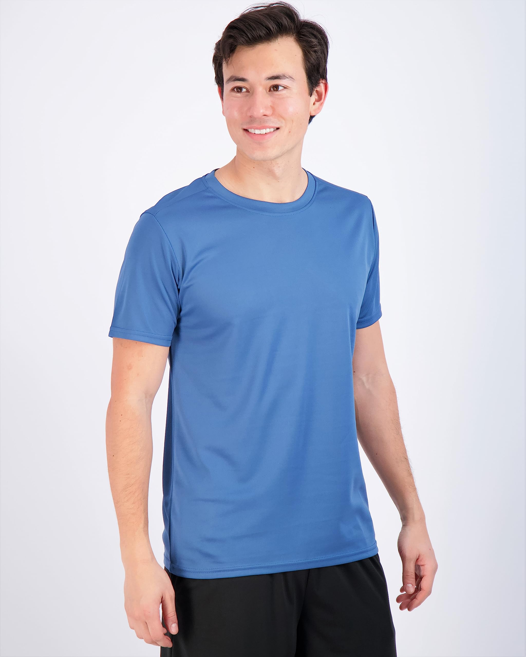 Real Essentials 5-Pack Men's Quick Dry Athletic T-Shirts - Moisture Wicking Activewear Short Sleeve Crew Neck Tees for Gym, Running & Workouts (Big & Tall Sizes Available) - Perfect for Sports, Training & Casual Wear