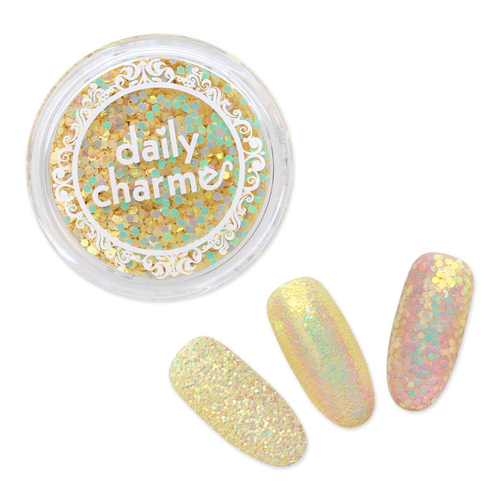 DAILY CHARME Pastel Iridescent Nail Art Glitter Powder - Creme Brulee Color for Acrylic Nails, Gel Polish & DIY Manicure - Perfect for Spring, Summer & Special Occasions