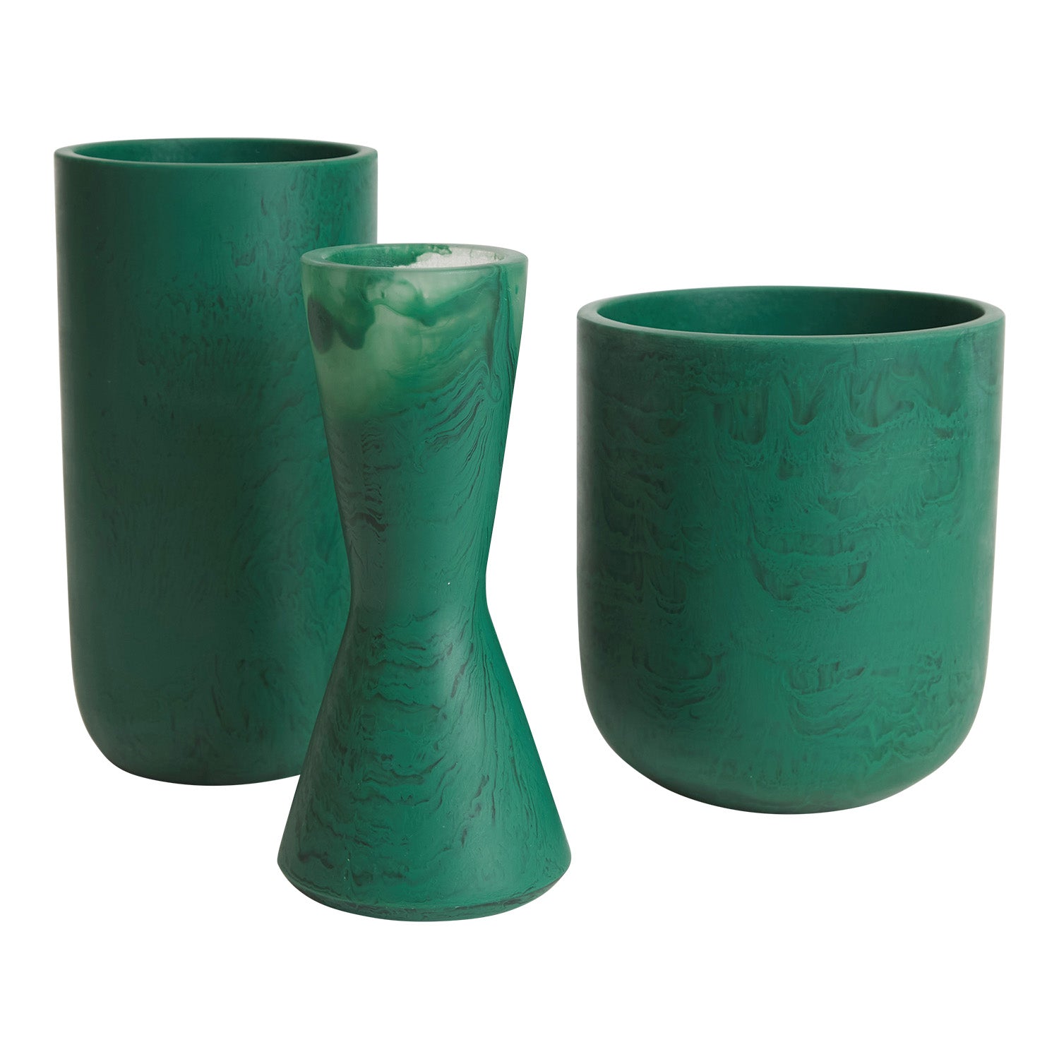 Elessi Vase - Modern Ceramic Flower Vase for Home Decor, Wedding Centerpiece & Office Desk Accessory | Forest Green Handmade Pottery