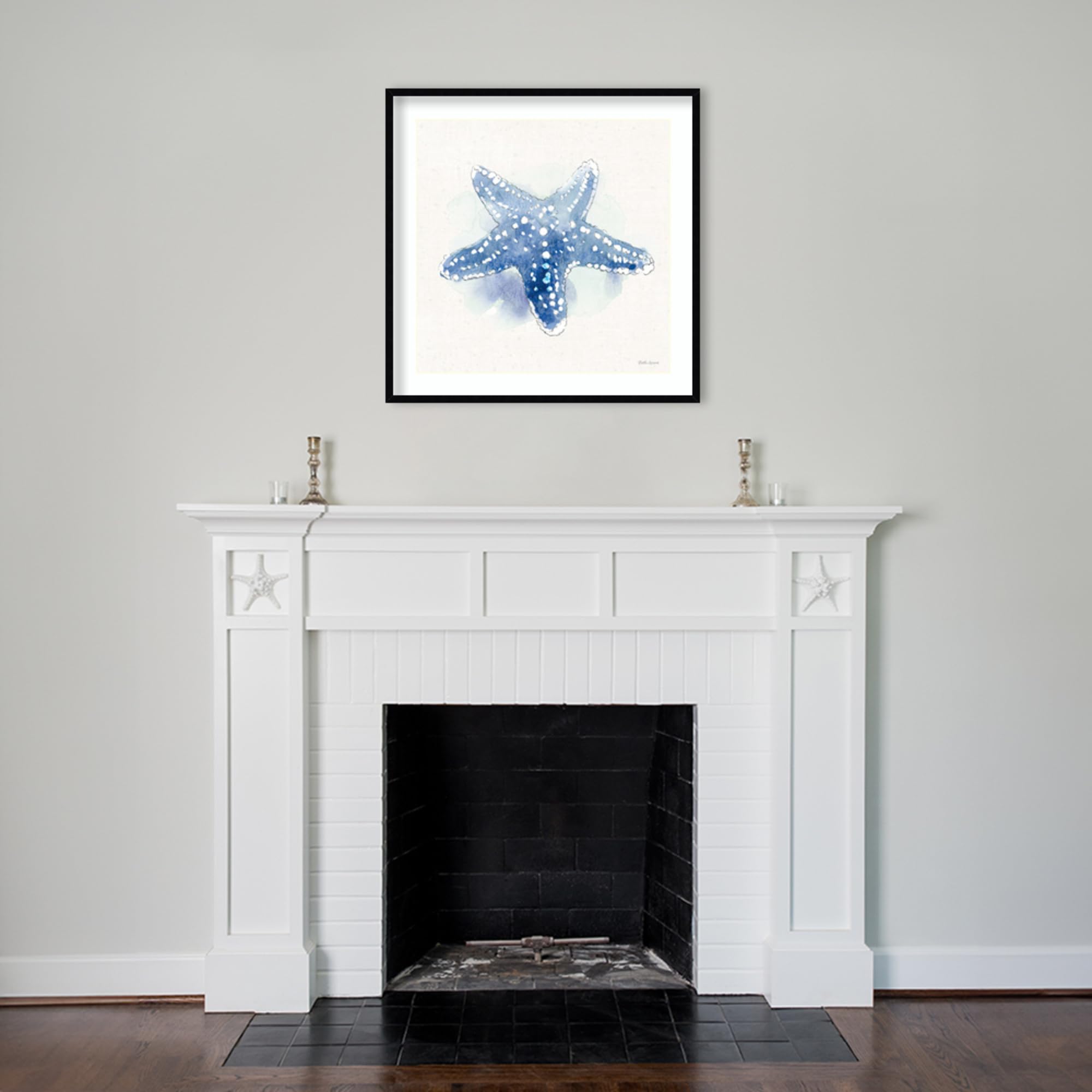 Amanti Art Framed Wall Art Print 33x33 - Seaside VI by Beth Grove | Coastal Animal Wall Decor | Large Beach-Themed Painting for Living Room, Bedroom, Office | Perfect for Nautical & Coastal Interior Design