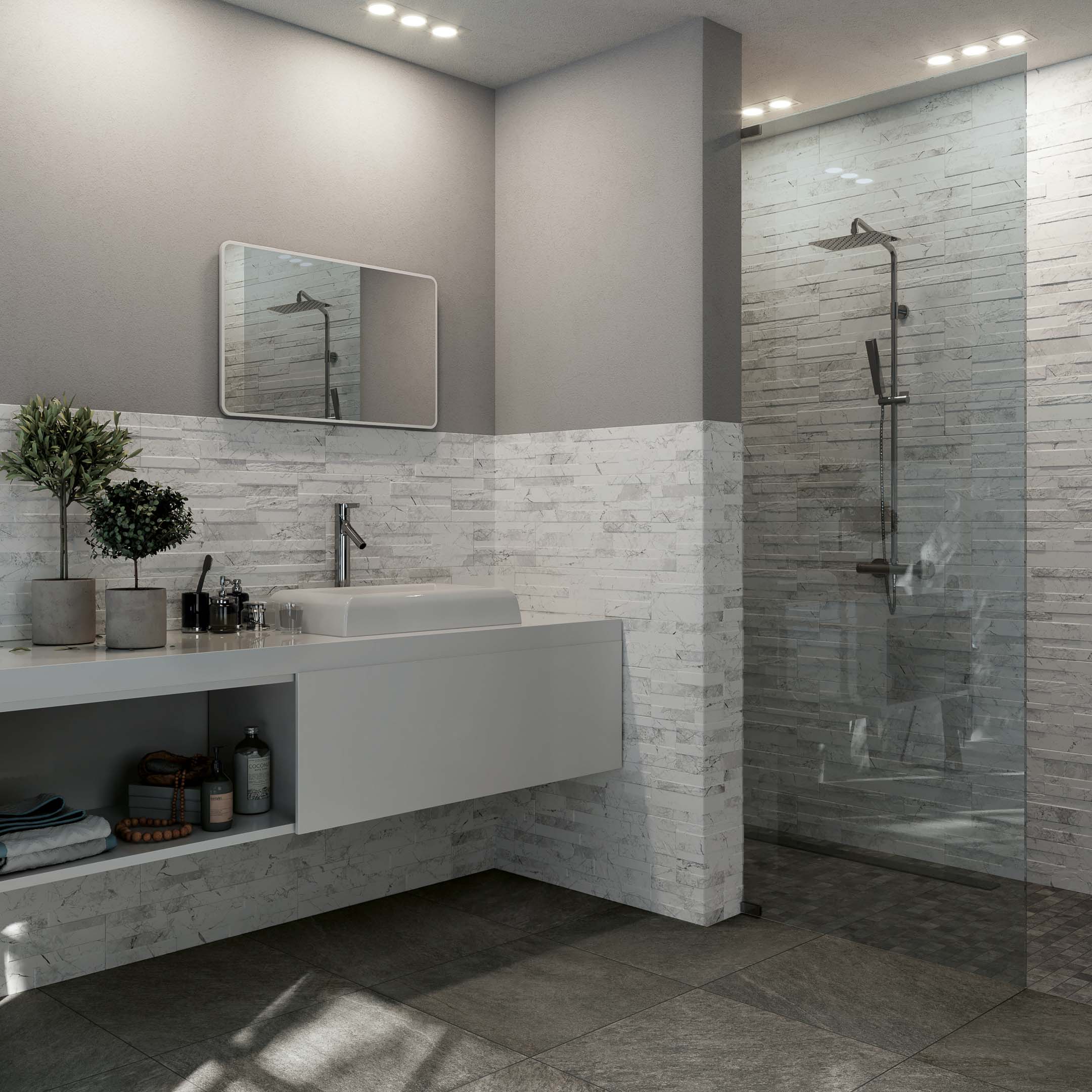 Tiffany 3D Ledger Panel Wall Tile - Modern Decorative Wall Cladding for Living Room, Bedroom & Office