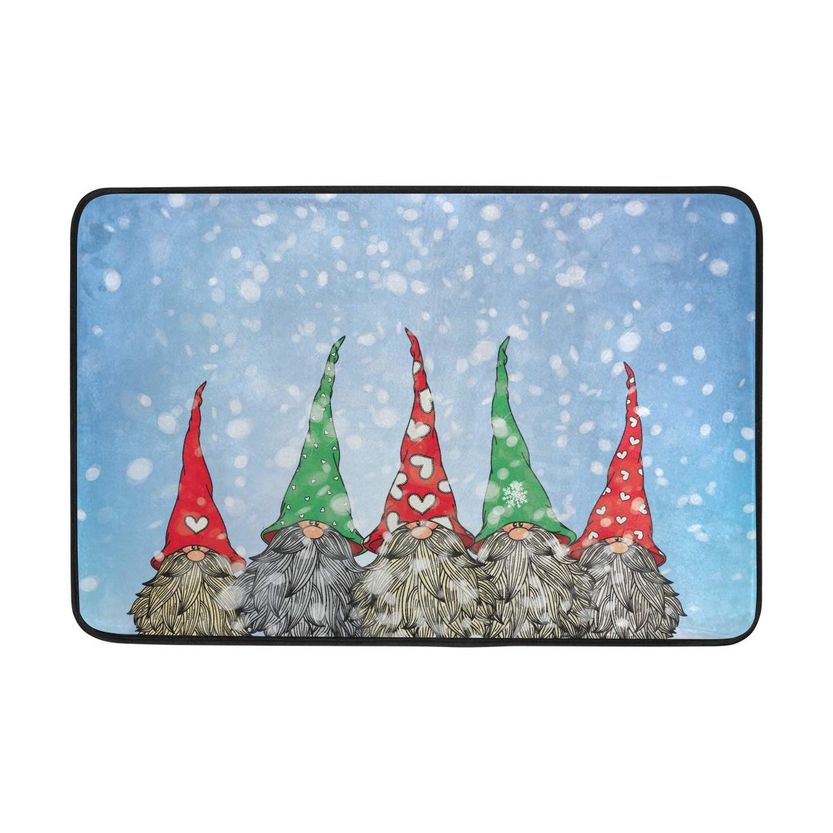 Christmas Indoor Doormat - Non-Slip Front Door Mat with Cute Gnome Cartoon Design for Home, Bathroom & Toilet | Holiday Welcome Rug for Festive Decor & Cozy Home Entrance