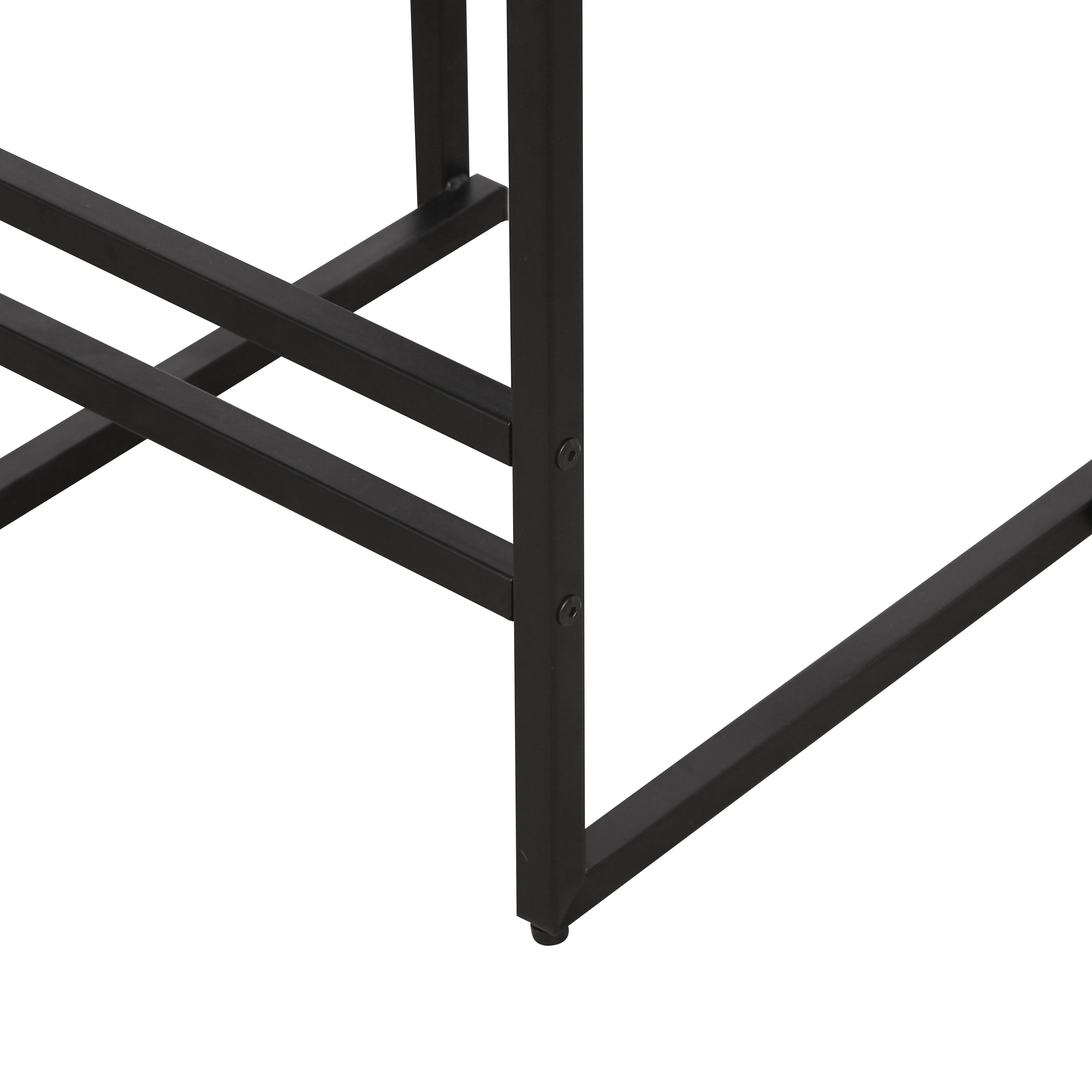 Set of 2 Black PU Leather Bar Stools with Backrest & Footrest - Counter Height Kitchen Island Stools for Home Bar, Breakfast Nook & Dining Room Decor