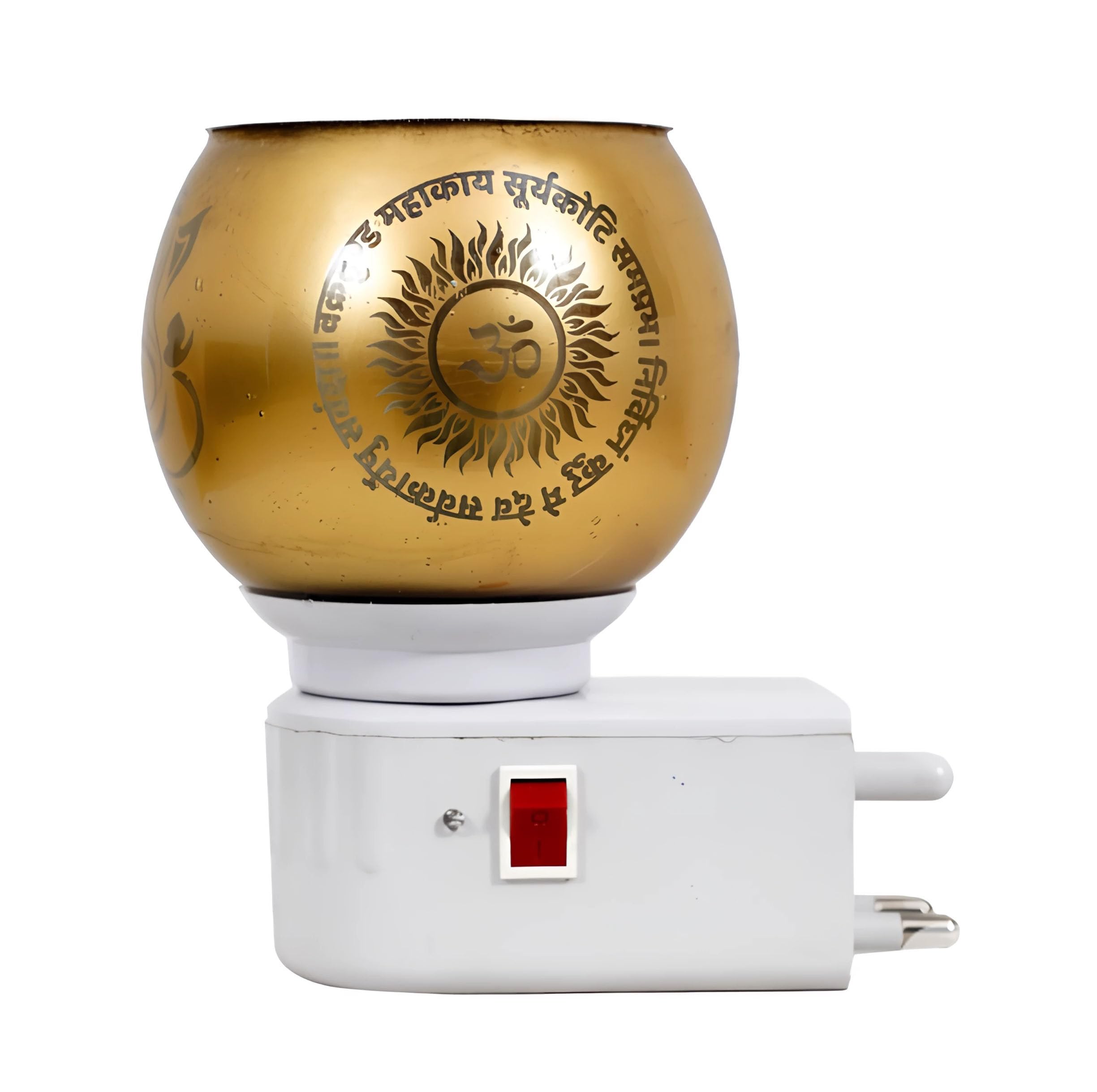Electric Camphor Diffuser & Aroma Burner - Multipurpose Glass Ganesh Ji Om Incense Lamp for Home, Office, Meditation & Prayer | Dhoop Dani Electrical Night Light with Camphor (C-2)