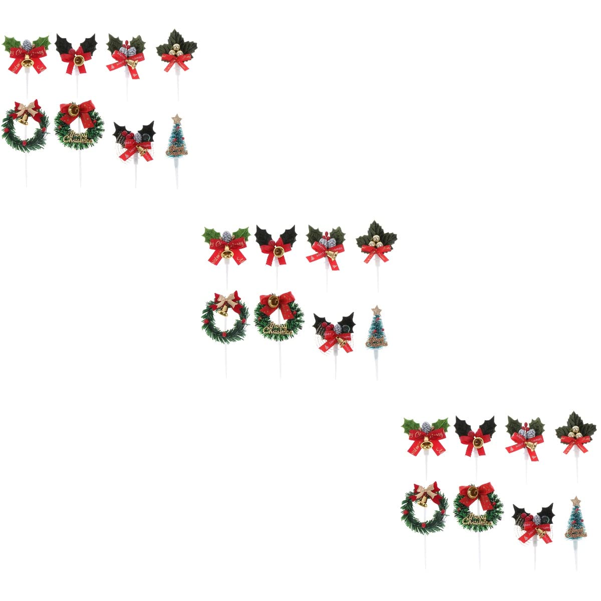 24 Pcs Christmas Cake Toppers - Xmas Themed Cupcake Decorations, Cake Picks for Holiday Parties, Birthday Celebrations & Festive Desserts (Mixed Designs) - Perfect for Christmas Baking, Holiday Dessert Displays & Party Decorations