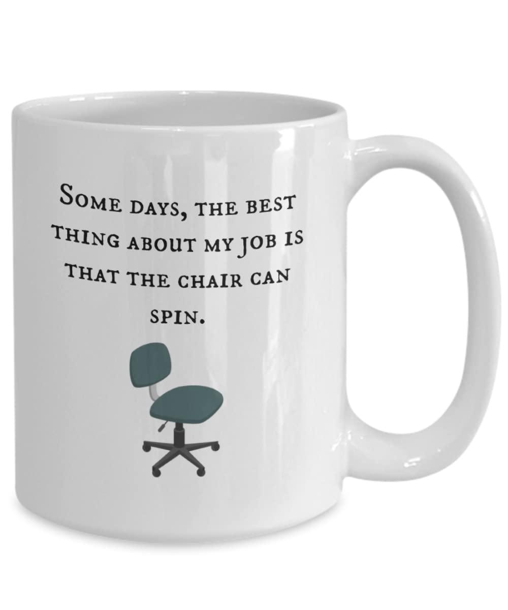 Funny Spinning Chair Coffee Mug - Hilarious Gag Gift for Adults, Coworkers & Office Pranks - Perfect for Anniversaries, Birthdays & White Elephant Parties - Great for Desk Decor & Stress Relief at Work