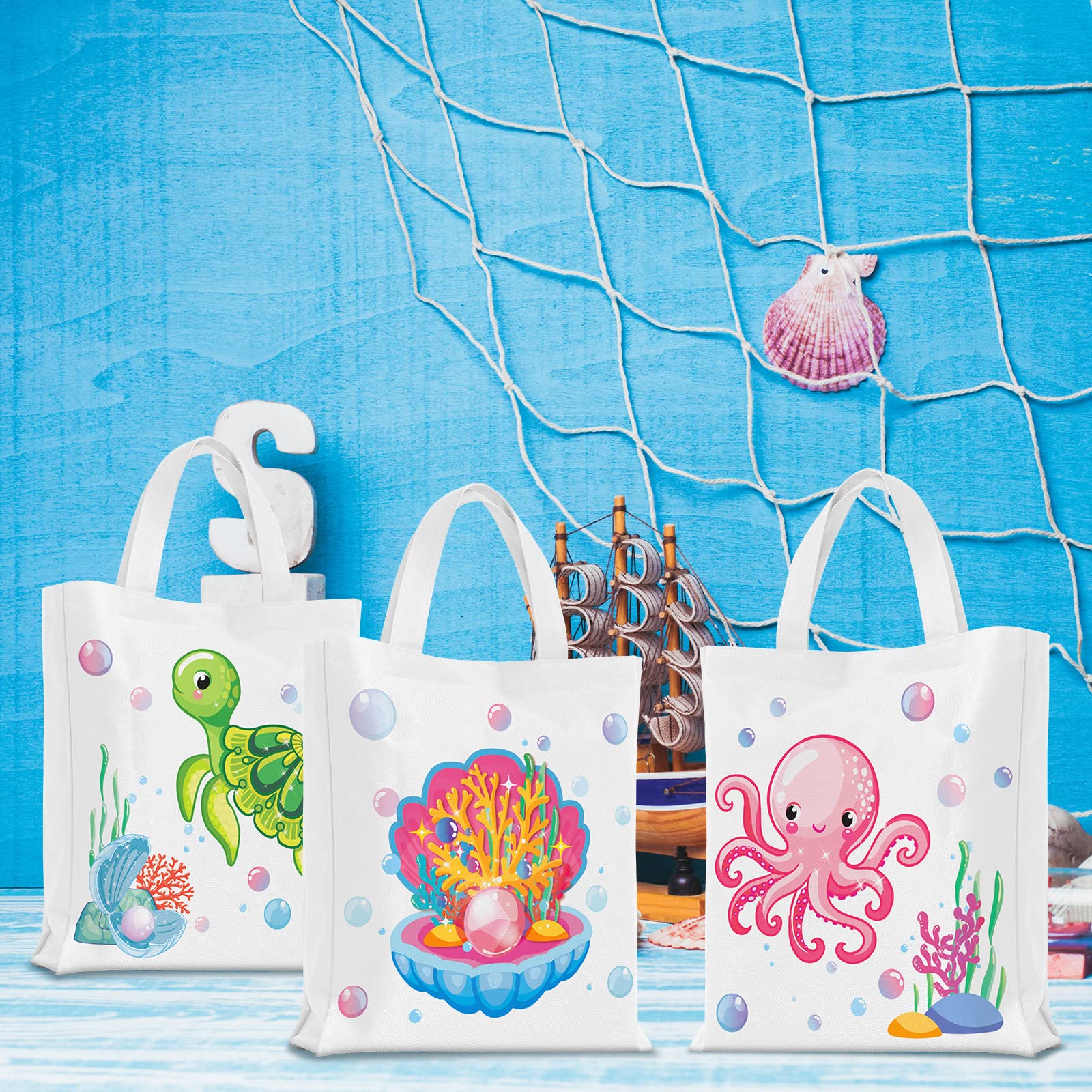 24-Piece Sea Animals Party Favor Bags - Under the Ocean Themed Goodie Bags with Cute Marine Creatures - Perfect for Baby Showers, Birthday Parties & Underwater Decorations - Great for Kids' Events, Classroom Rewards & Ocean-Themed Celebrations