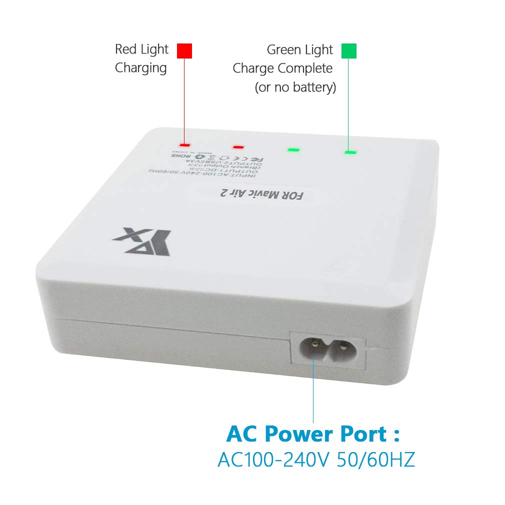 DJI Mavic Air 2 & Air 2S Smart Battery Charger - 3-in-1 Fast Charging Hub for Drone Batteries & Remote Controller - Perfect for Travel, Aerial Photography & Outdoor Adventures