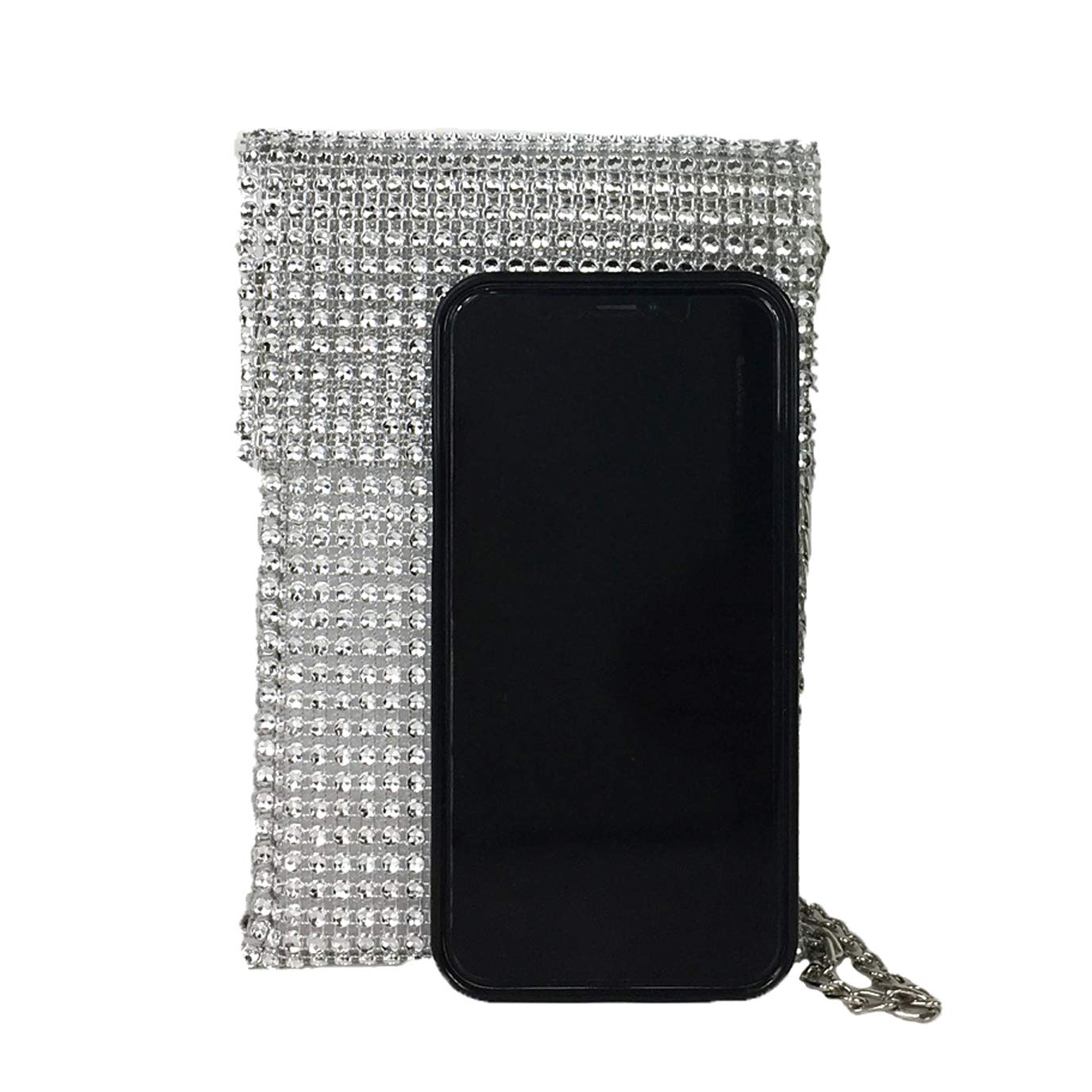 Alex Max Gala Crystal Mesh Phone Crossbody Bag - Elegant Rhinestone Shoulder Purse for Women, Perfect for Parties, Weddings & Evening Events