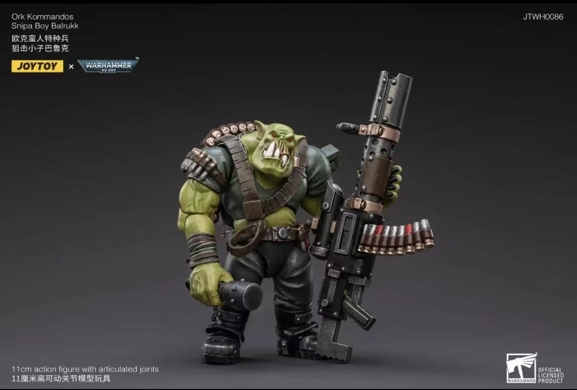 JOYTOY 1/18 Scale Warhammer 40K Ork Kommandos Action Figure - Highly Detailed Collectible Model for Tabletop Gaming & Display