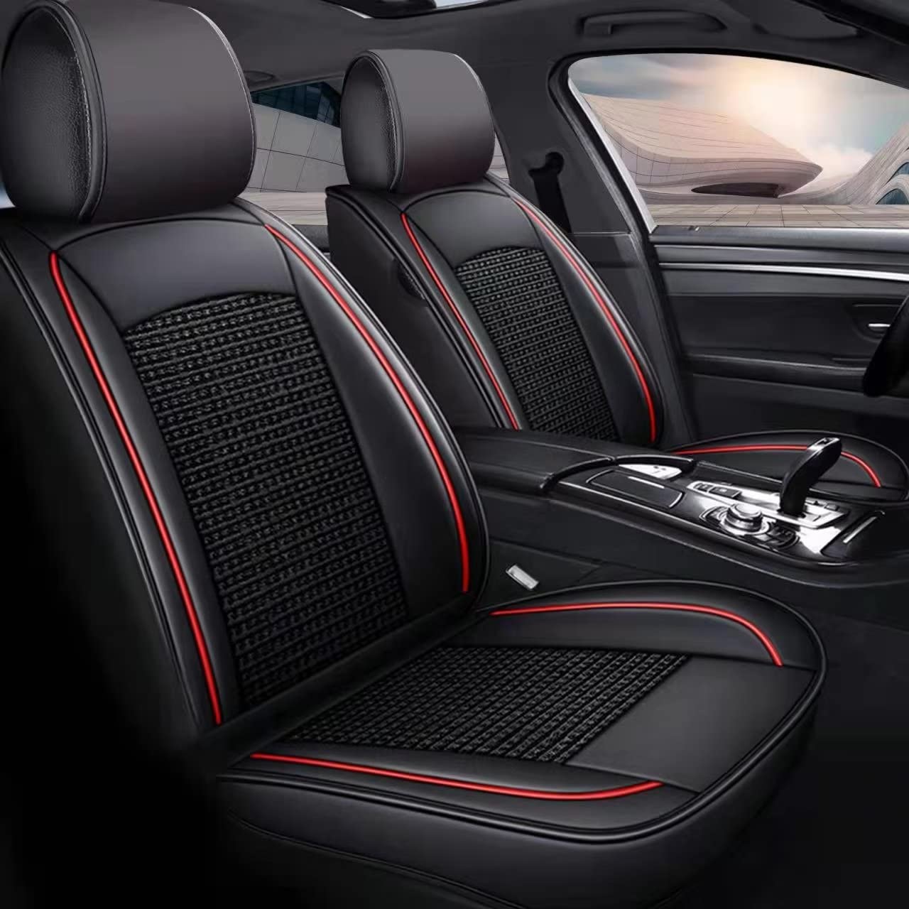 COVER ERA Summer Car Seat Covers for Subaru Crosstrek 2016-2022 - Ice Silk & Leather Blend, Breathable & Heat Resistant - Easy Installation - Perfect for Road Trips & Hot Weather Driving